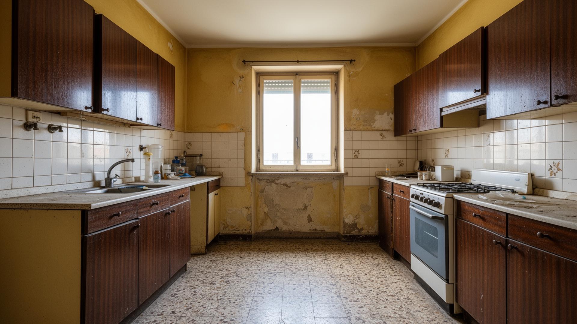 Cucina prima l'intervento — operazione immobiliare Rebricks